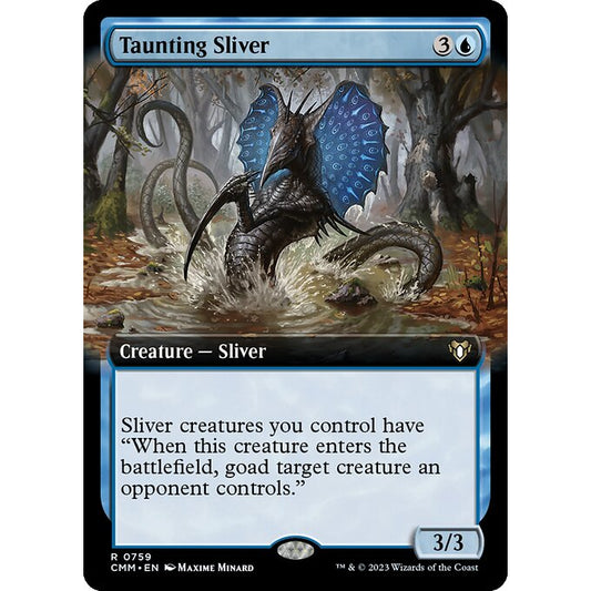 CMM_759 Taunting Sliver EA Extended Art MTG Magic: The Gathering: Commander Masters Rare