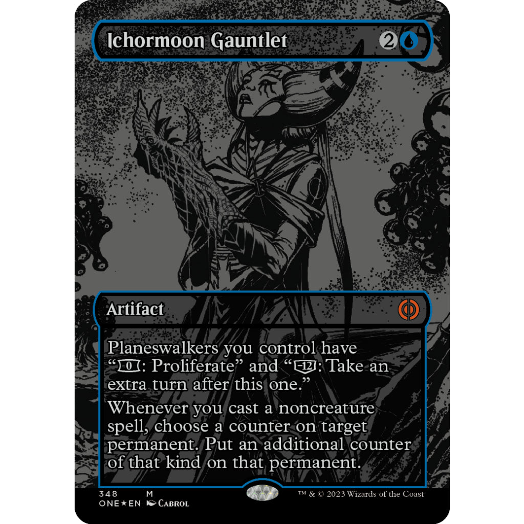 ONE_348 ICHORMOON GAUNTLET Oil Slick Raised FOIL MTG: Magic the Gathering Phyrexia One Mythic