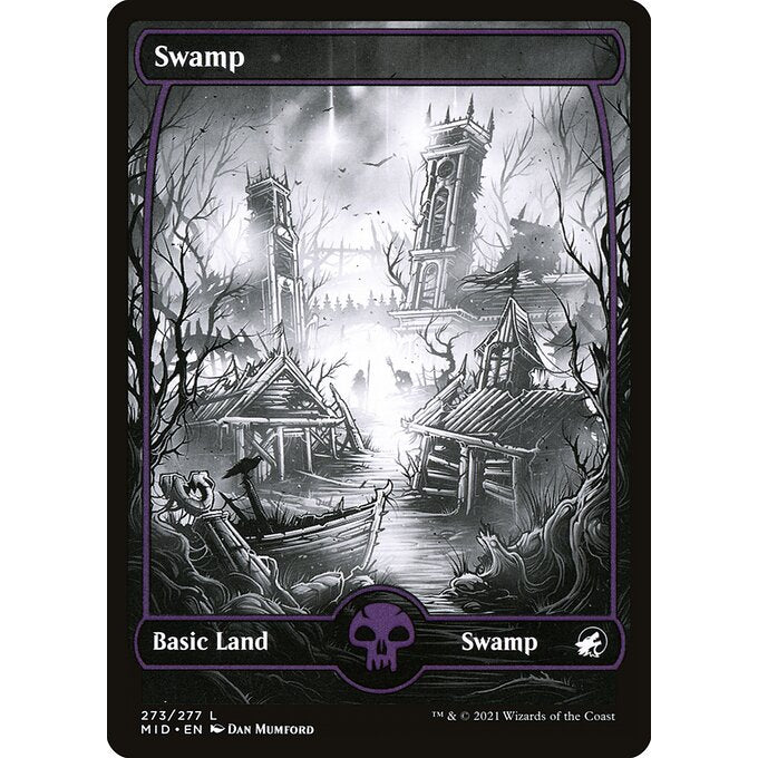 MID INNISTRAD: MIDNIGHT HUNT FULL ART ETERNAL NIGHT BASIC LANDS - AND REGULAR Choose Your Cards MTG Magic: The Gathering Basic Land