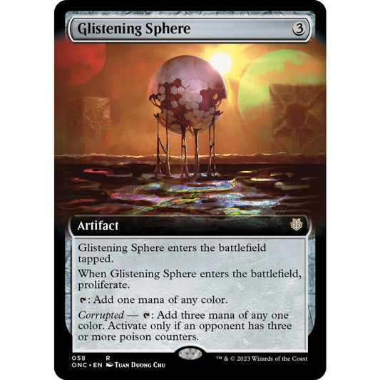 ONC_058 GLISTENING SPHERE EA BL EXTENDED BORDERLESS MTG Magic The Gathering: Phyrexia: All Will Be One Commander Rare
