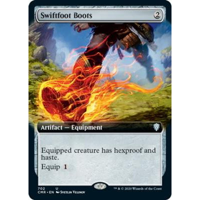 CMR_702 SWIFTFOOT BOOTS EA EXTENDED ART BL MTG Magic The Gathering: Commander Legends Uncommon