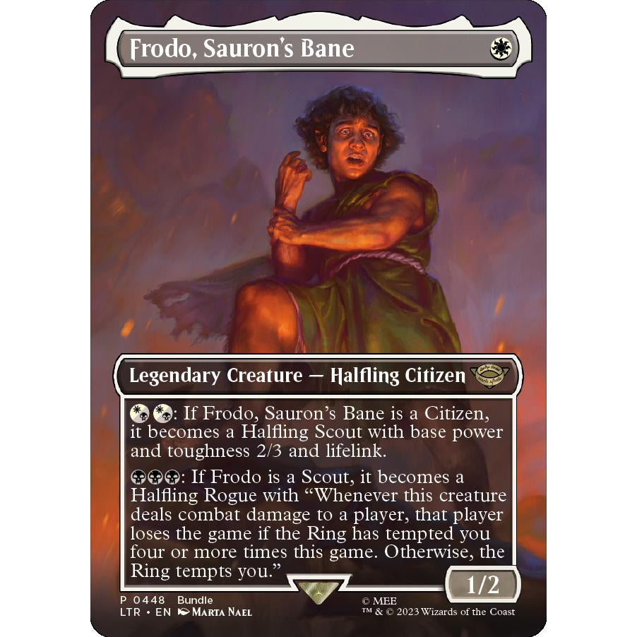 LTR_448 FRODO, SAURON'S BANE (BORDERLESS) Bundle MTG: Magic the Gathering: Lord of the Rings Uncommon