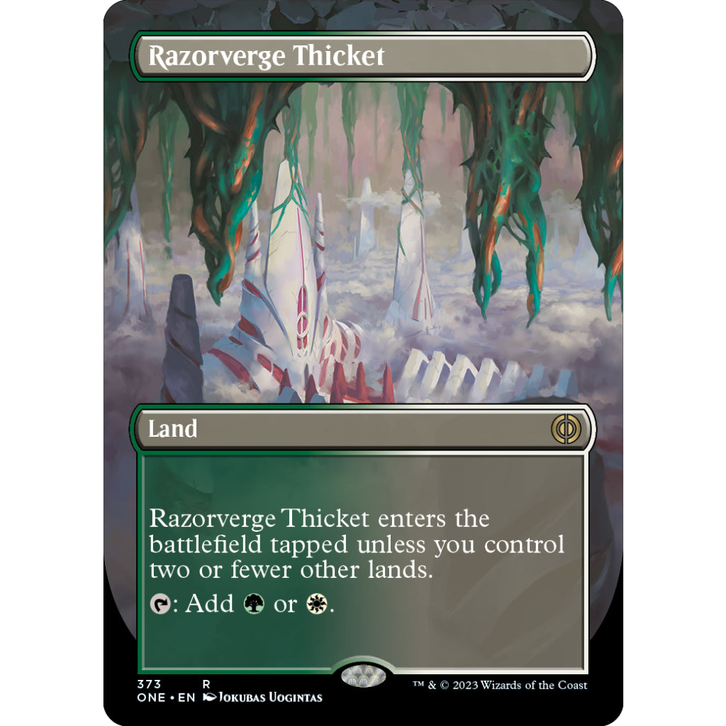 ONE_373 Razorverge Thicket EA MTG Magic the Gathering: Phyrexia Onn Extended Art Rare