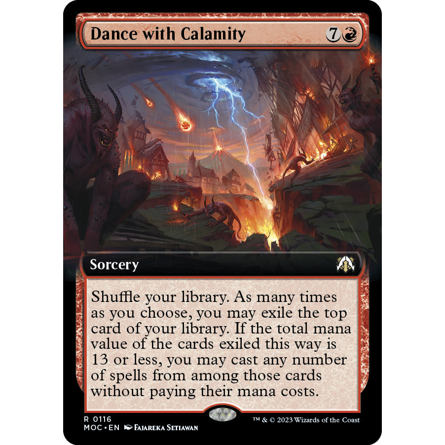 MOC_116 Dance with Calamity EA BL MTG Magic the Gathering: March of the Machines Commander Extended Art Borderless Rare
