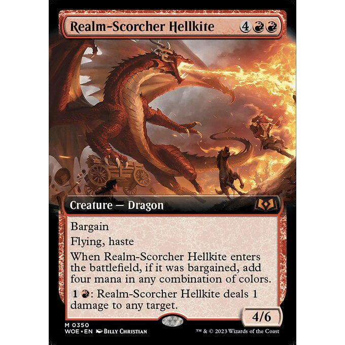 WOE_350 Realm-Scorcher Hellkite_Extended Art EA MTG Magic: The Gathering: Wilds of Eldraine Mythical