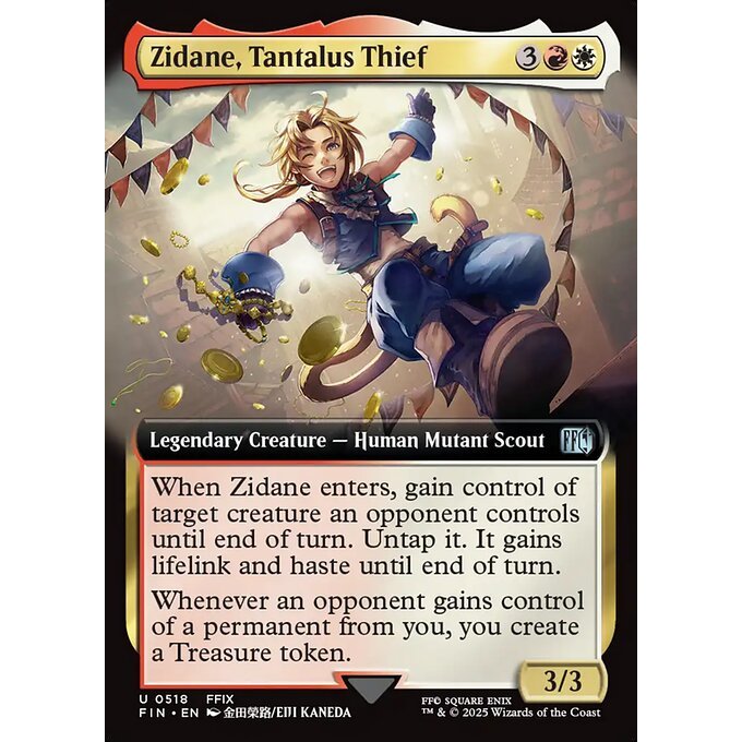 FIN_518 Zidane, Tantalus Thief *Final Fantasy Extended Art EA* MTG Magic: The Gathering_Uncommon