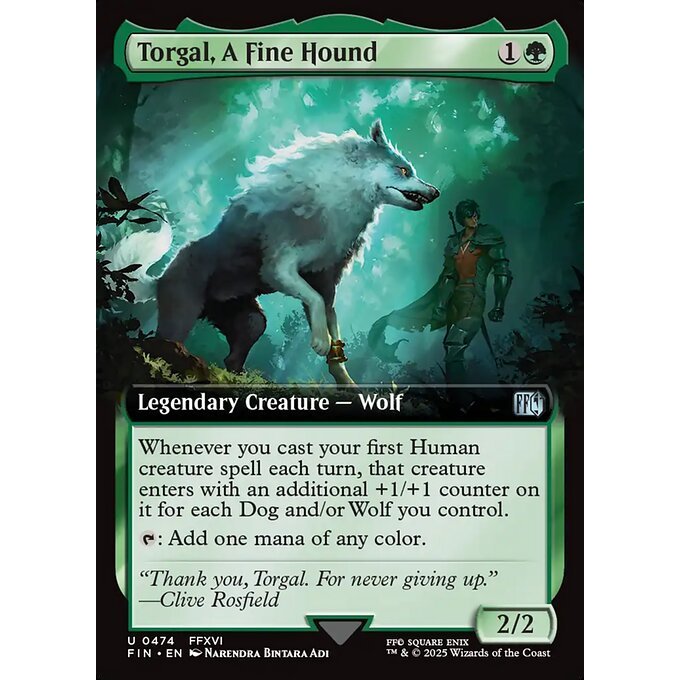 FIN_474 Torgal, A Fine Hound *Final Fantasy Extended Art EA* MTG Magic: The Gathering_Uncommon