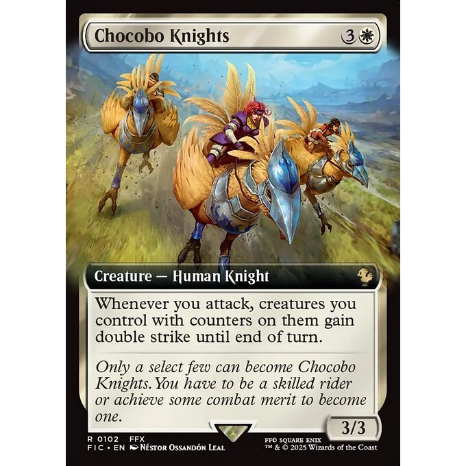 FIC_102 Chocobo Knights *Final Fantasy Commander Extended Art EA* MTG Magic: The Gathering_Rare