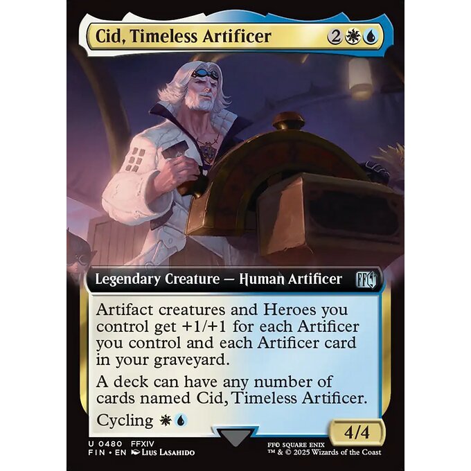 FIN_480 Cid, Timeless Artificer *Final Fantasy Extended Art EA* MTG Magic: The Gathering_Uncommon