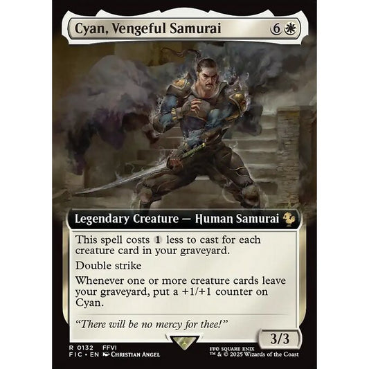FIC_132 Cyan, Vengeful Samurai *Final Fantasy Commander Extended Art EA* MTG Magic: The Gathering_Rare