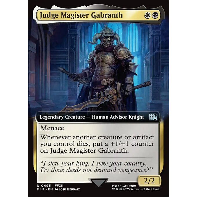 FIN_495 Judge Magister Gabranth *Final Fantasy Extended Art EA* MTG Magic: The Gathering_Uncommon