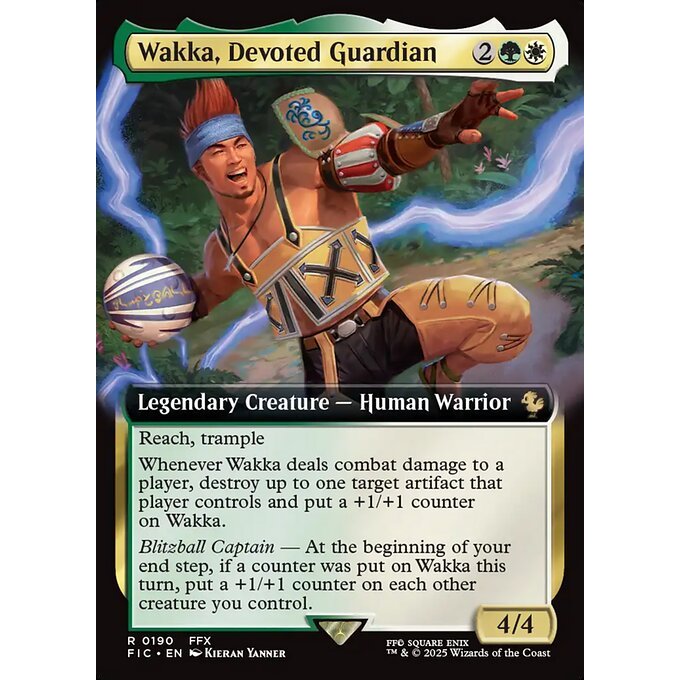 FIC_190 Wakka, Devoted Guardian *Final Fantasy Commander Extended Art EA* MTG Magic: The Gathering_Rare