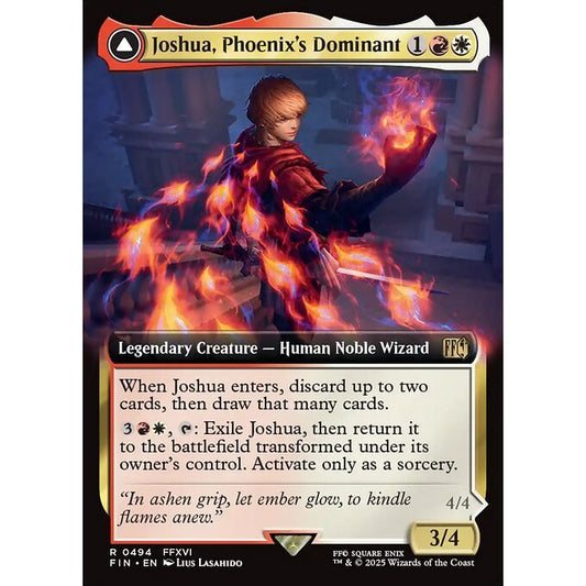 FIN_494 Joshua, Phoenix's Dominant // Phoenix, Warden of Fire *Final Fantasy Extended Art EA* MTG Magic: The Gathering