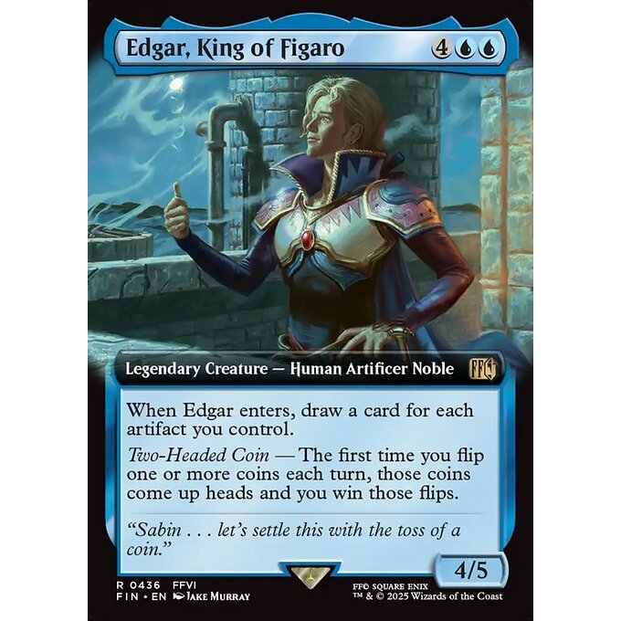 FIN_436 Edgar, King of Figaro *Final Fantasy *Extended Art EA** MTG Magic: The Gathering_Rare