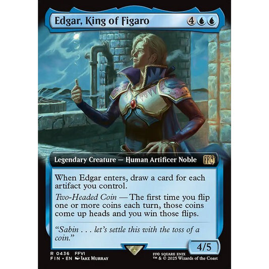 FIN_436 Edgar, King of Figaro *Final Fantasy *Extended Art EA** MTG Magic: The Gathering_Rare