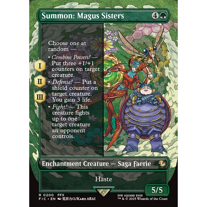 FIC_200 Summon: Magus Sisters *Final Fantasy Commander Borderless Sagas* MTG Magic: The Gathering_Rare