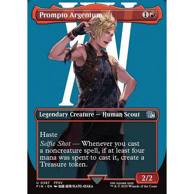 FIN_387 Prompto Argentum *Final Fantasy *Borderless BL AA** MTG Magic: The Gathering_Uncommon