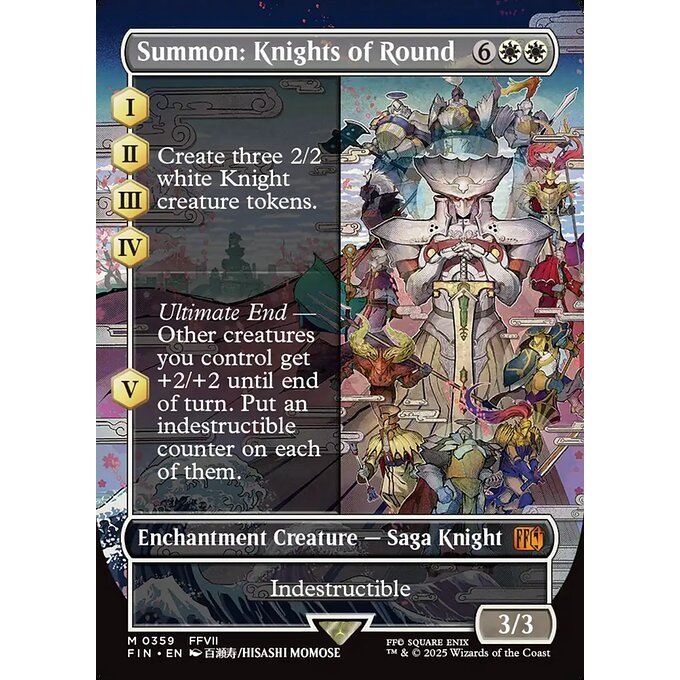 FIN_359 Summon: Knights of Round *Final Fantasy *Borderless BL AA** MTG Magic: The Gathering_Mythic