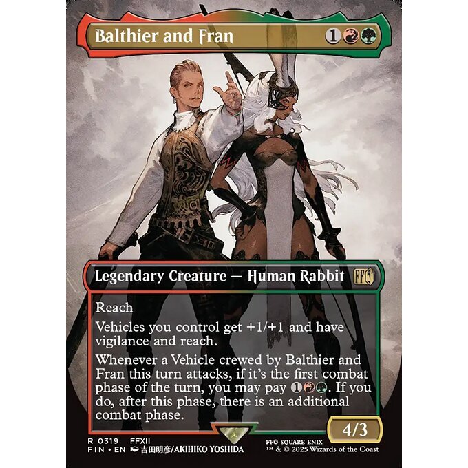 FIN_319 Balthier and Fran *Final Fantasy Borderless BL AA* MTG Magic: The Gathering_Rare