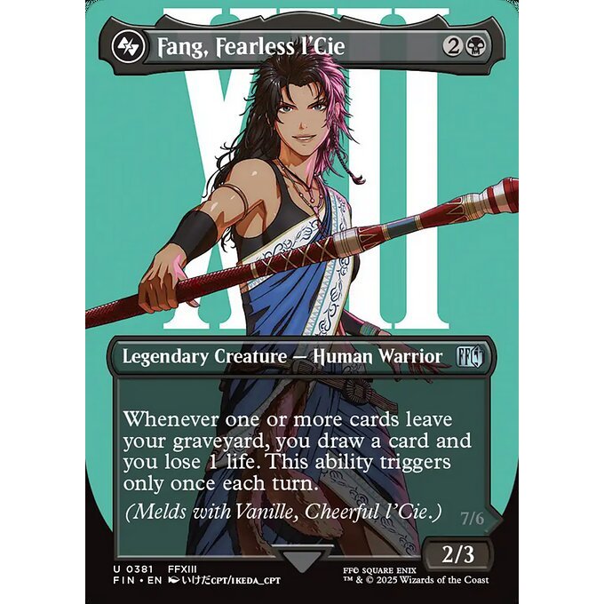 FIN_381 Fang, Fearless l'Cie *Final Fantasy *Borderless BL AA** MTG Magic: The Gathering_Uncommon