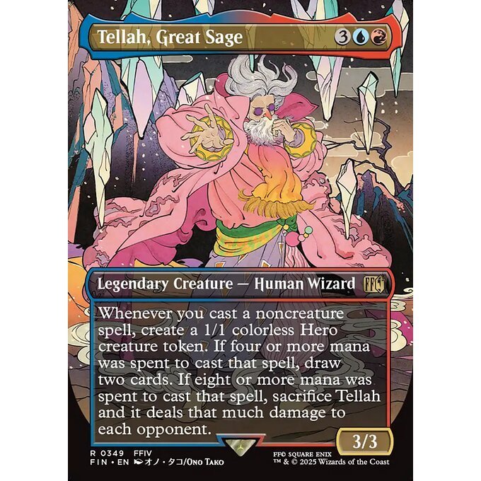 FIN_349 Tellah, Great Sage *Final Fantasy *Borderless BL AA** MTG Magic: The Gathering_Rare