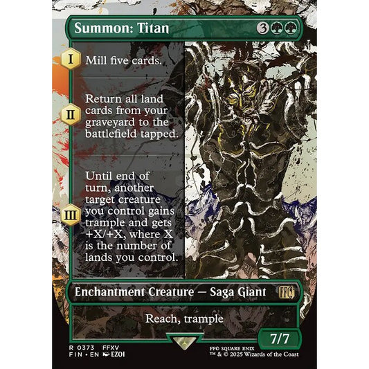 FIN_373 Summon: Titan *Final Fantasy *Borderless BL AA** MTG Magic: The Gathering_Rare