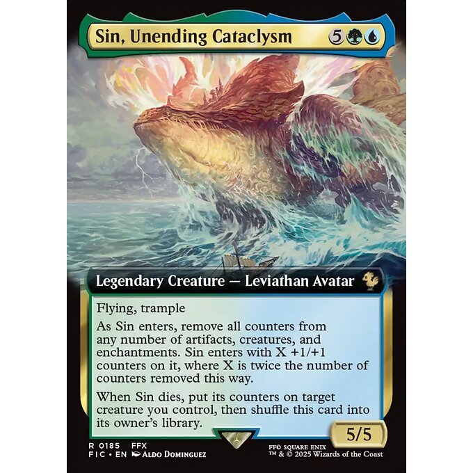 FIC_185 Sin, Unending Cataclysm *Final Fantasy Commander Extended Art EA* MTG Magic: The Gathering_Rare