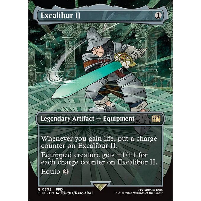 FIN_352 Excalibur II *Final Fantasy *Borderless BL AA** MTG Magic: The Gathering_Rare