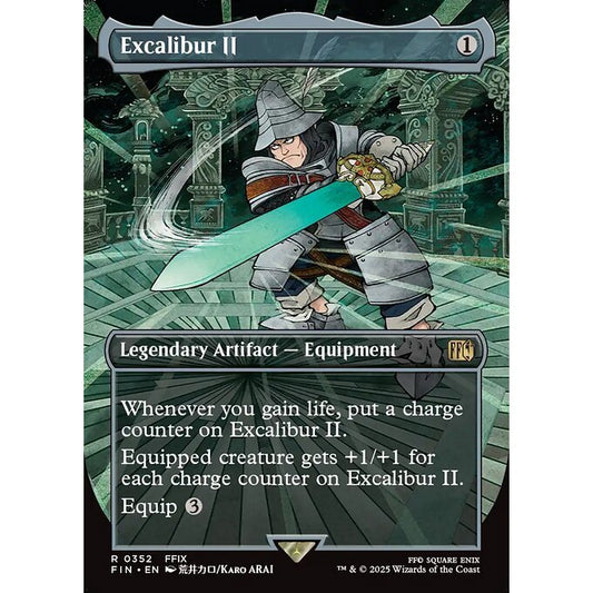 FIN_352 Excalibur II *Final Fantasy *Borderless BL AA** MTG Magic: The Gathering_Rare