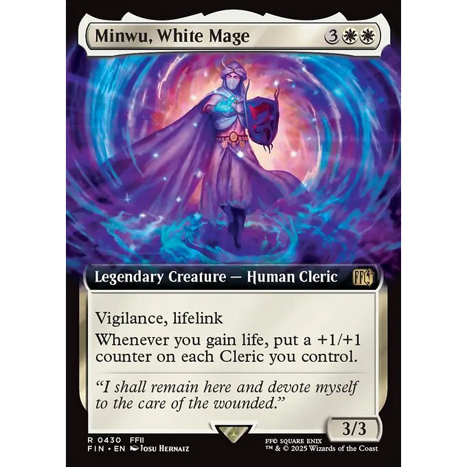FIN_430 Minwu, White Mage *Final Fantasy *Extended Art EA** MTG Magic: The Gathering_Rare