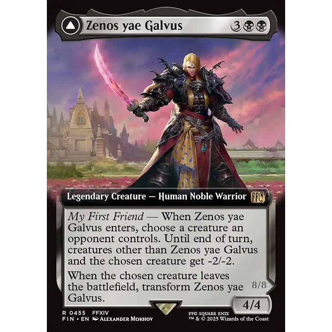 FIN_455 Zenos yae Galvus // Shinryu, Transcendent Rival *Final Fantasy Borderless BL AA* MTG Magic: The Gathering_Rare