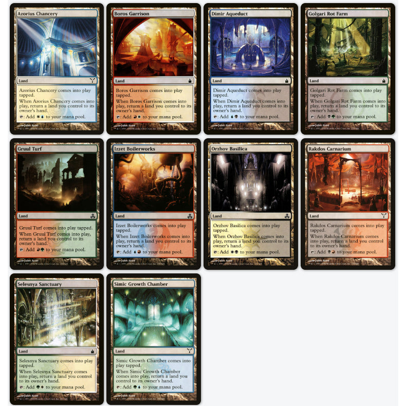 RAVNICA DISSENSION GUILDPACT Ravnica Block BOUNCE LANDS - OG Regular MTG Magic: the Gathering