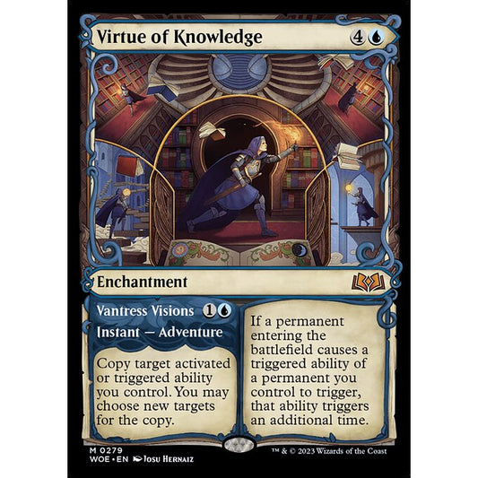 WOE_279 Virtue of Knowledge // Vantress Visions_Showcase MTG Magic: The Gathering: Wilds of Eldraine Mythical