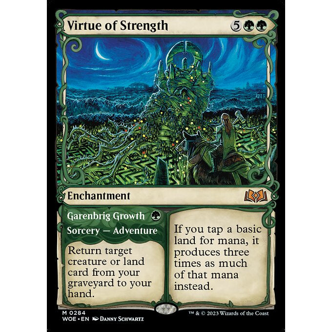 WOE_284 Virtue of Strength // Garenbrig Growth_Showcase MTG Magic: The Gathering: Wilds of Eldraine Mythical