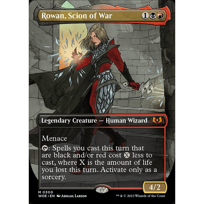 WOE_300 Rowan, Scion of War_BL AA MTG Magic: The Gathering: Wilds of Eldraine Mythical