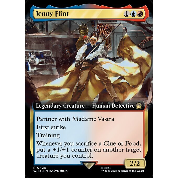 WHO_420 Jenny Flint Extended Art EA BL MTG Magic: The Gathering: Doctor Who Rare