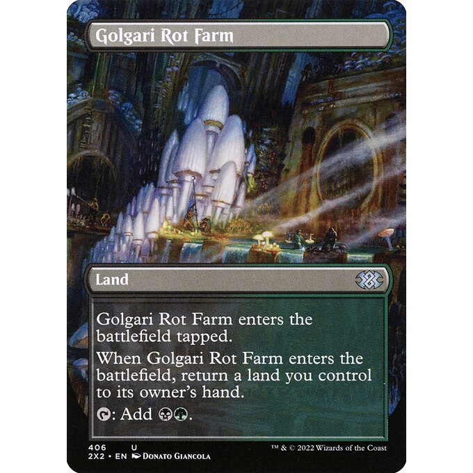 2X2_406 Golgari Rot Farm Borderless Alternate Art MTG Magic: The Gathering: Double Masters 2022 Uncommon
