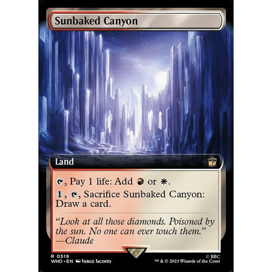 WHO_519 Sunbaked Canyon Extended Art EA BL MTG Magic: The Gathering: Doctor Who Rare