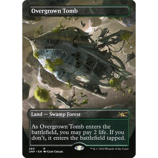 UNF_284 OVERGROWN TOMB MTG Magic: The Gathering: Unfinity Shock Land Shockland Rare