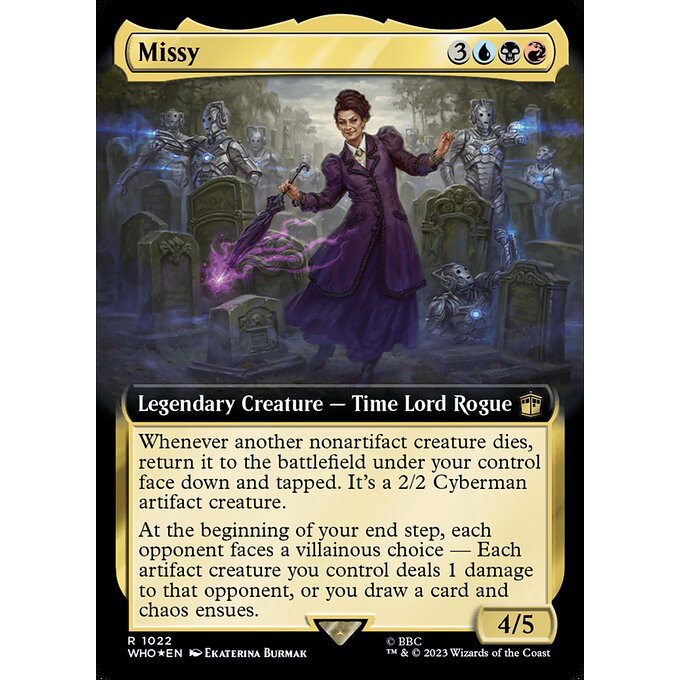 WHO_1022 Missy EA BL Borderless SURGE FOIL MTG Magic: The Gathering: Doctor Who Rare