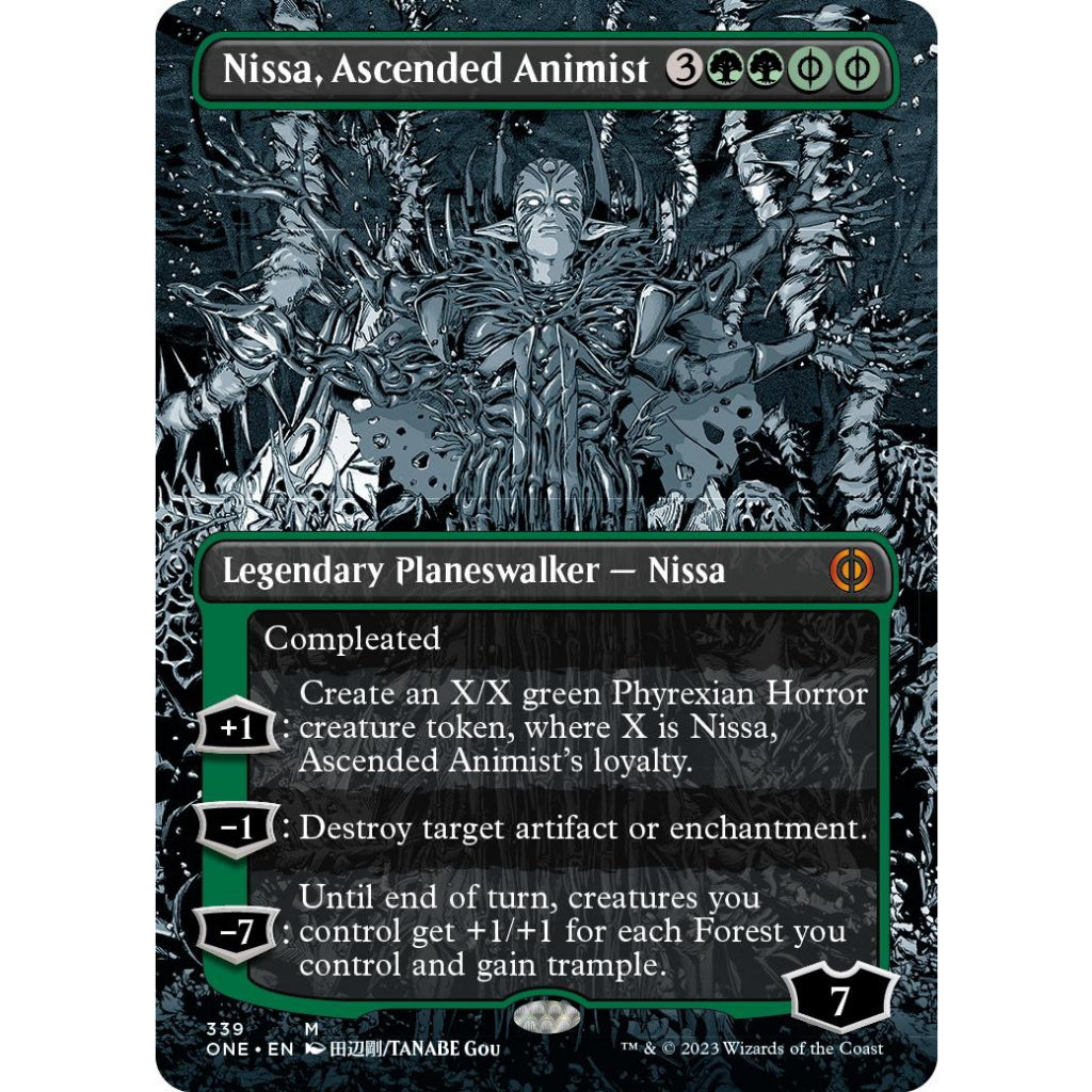 ONE_339 Nissa, Ascended Animist EA BL Manga  MTG Magic the Gathering: Phyrexia One #327 Mythic