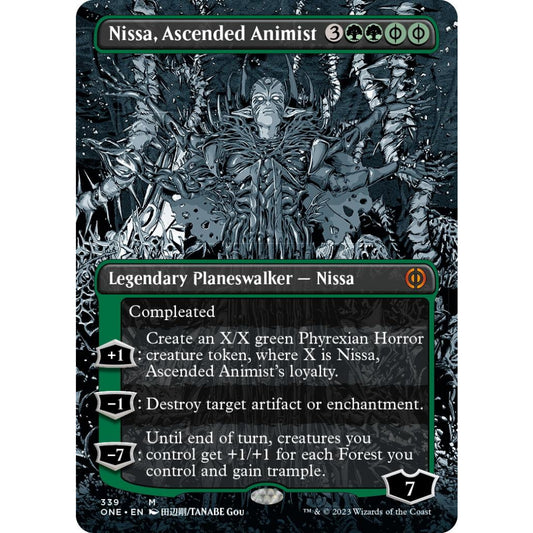 ONE_339 Nissa, Ascended Animist EA BL Manga  MTG Magic the Gathering: Phyrexia One #327 Mythic