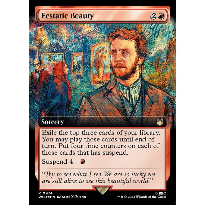 WHO_974 Ecstatic Beauty EA BL Borderless SURGE FOIL MTG Magic: The Gathering: Doctor Who Rare