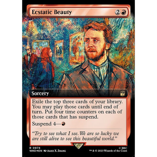 WHO_974 Ecstatic Beauty EA BL Borderless SURGE FOIL MTG Magic: The Gathering: Doctor Who Rare
