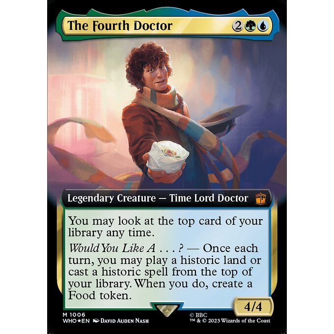 WHO_1006 The Fourth Doctor EA BL Borderless SURGE FOIL MTG Magic: The Gathering: Doctor Who Mythical