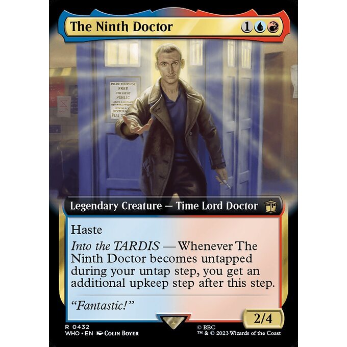 WHO_432 The Ninth Doctor Extended Art EA BL MTG Magic: The Gathering: Doctor Who Rare