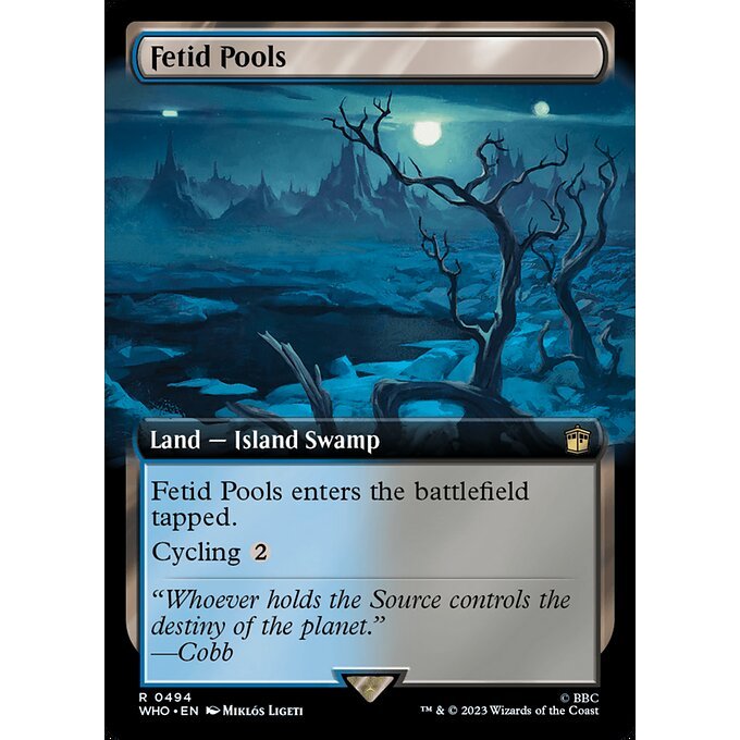 WHO_494 Fetid Pools Extended Art EA BL MTG Magic: The Gathering: Doctor Who Rare