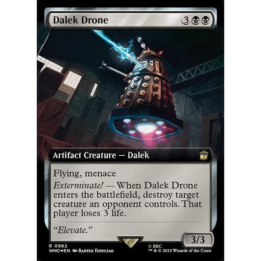 WHO_962 Dalek Drone EA BL Borderless SURGE FOIL MTG Magic: The Gathering: Doctor Who Rare