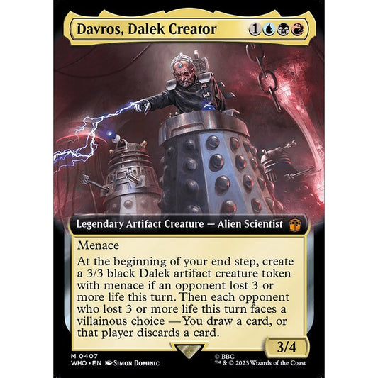 WHO_407 Davros, Dalek Creator Extended Art EA BL MTG Magic: The Gathering: Doctor Who Mythical