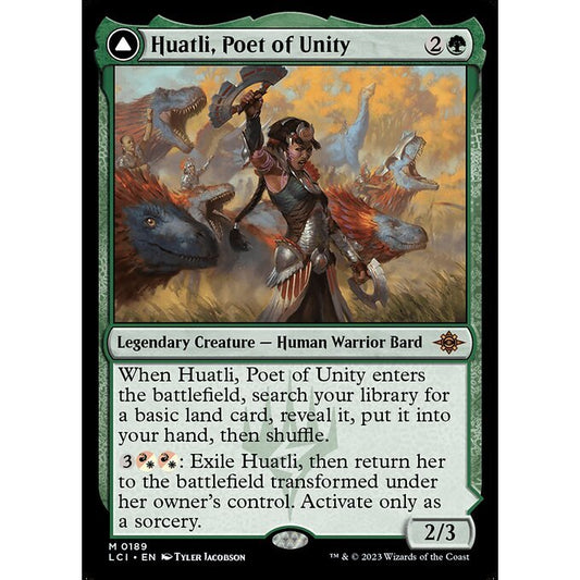 LCI_189 Huatli, Poet of Unity // Roar of the Fifth People MTG Magic: The Gathering: Lost Caverns of Ixalan Mythical